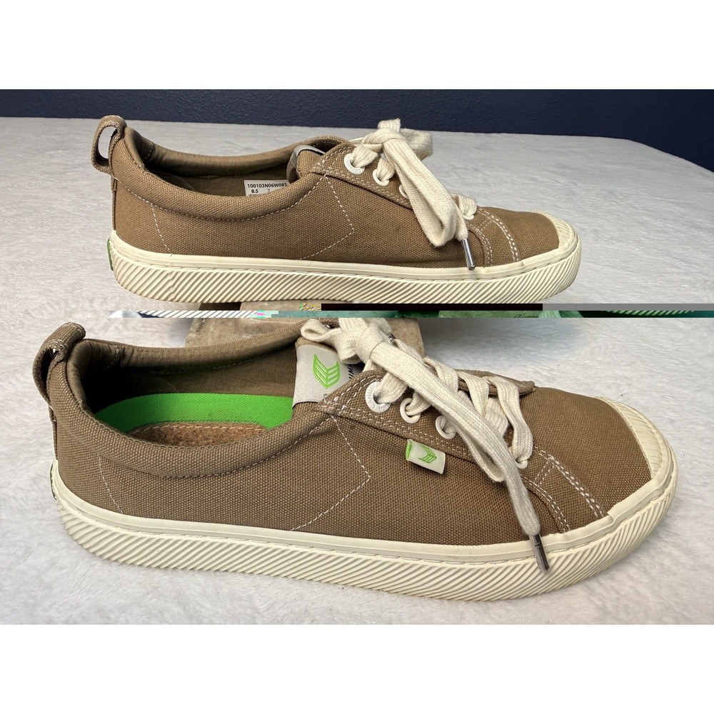 Cariuma Men's 7 Women's 8.5 Sneakers Canvas Brown Lace Up Casual Shoes